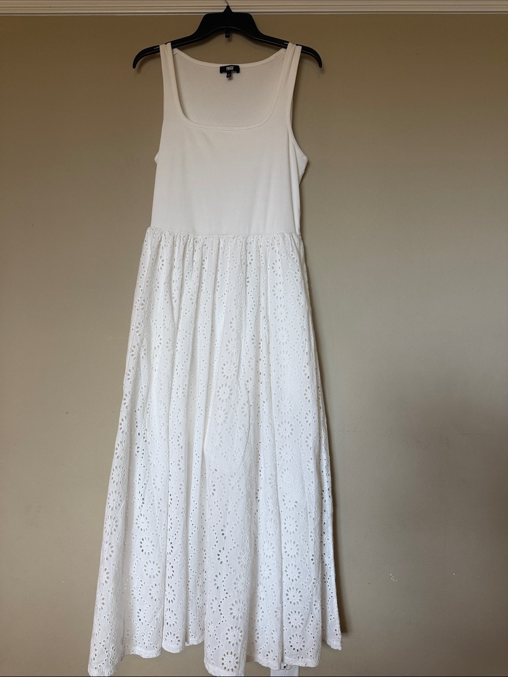 PAIGE White Eyelet Maxi Dress